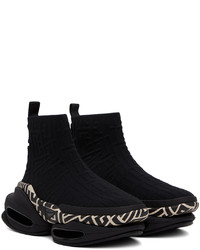 schwarze bedruckte hohe Sneakers von Balmain