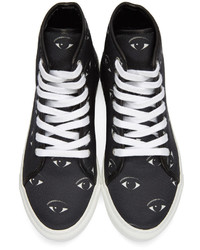 schwarze bedruckte hohe Sneakers von Kenzo