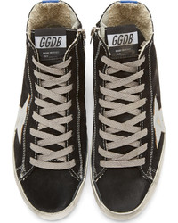 schwarze bedruckte hohe Sneakers von Golden Goose