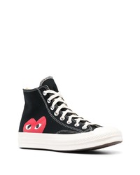 schwarze bedruckte hohe Sneakers von Comme Des Garcons Play