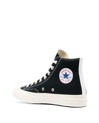 schwarze bedruckte hohe Sneakers von Comme Des Garcons Play