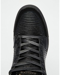 schwarze bedruckte hohe Sneakers von Criminal Damage