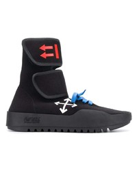 schwarze bedruckte hohe Sneakers von Off-White