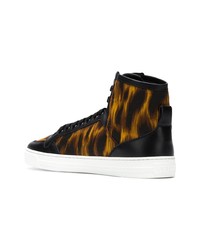 schwarze bedruckte hohe Sneakers von Versace