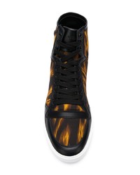 schwarze bedruckte hohe Sneakers von Versace