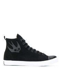 schwarze bedruckte hohe Sneakers von McQ Swallow