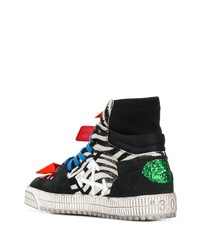 schwarze bedruckte hohe Sneakers von Off-White