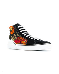 schwarze bedruckte hohe Sneakers von Givenchy