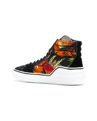 schwarze bedruckte hohe Sneakers von Givenchy