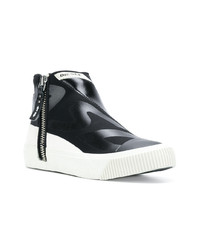 schwarze bedruckte hohe Sneakers von Diesel