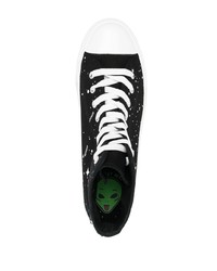 schwarze bedruckte hohe Sneakers von RIPNDIP