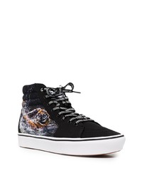 schwarze bedruckte hohe Sneakers von Vans