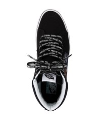 schwarze bedruckte hohe Sneakers von Vans