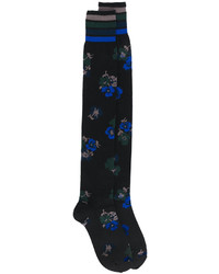 schwarze bedruckte hohen Socken von Sacai