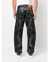 schwarze bedruckte Jeans von Versace