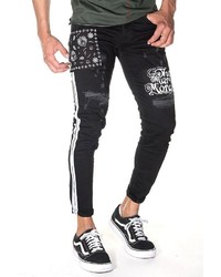 schwarze bedruckte Jeans von Bright Jeans