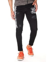 schwarze bedruckte Jeans von Bright Jeans