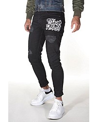 schwarze bedruckte Jeans von Bright Jeans