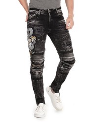 schwarze bedruckte Jeans von Cipo & Baxx