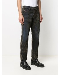 schwarze bedruckte Jeans von Diesel