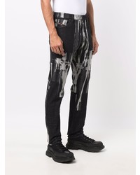 schwarze bedruckte Jeans von Diesel