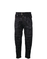 schwarze bedruckte Jeans von Diesel