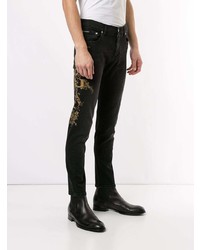 schwarze bedruckte Jeans von Dolce & Gabbana