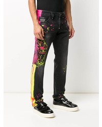 schwarze bedruckte Jeans von Philipp Plein