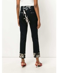 schwarze bedruckte Jeans von Prada