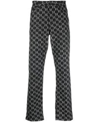schwarze bedruckte Jeans von Karl Lagerfeld