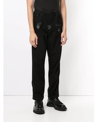 schwarze bedruckte Jeans von Off-White