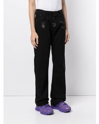 schwarze bedruckte Jeans von Off-White