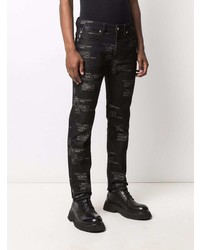 schwarze bedruckte Jeans von Versace