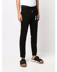 schwarze bedruckte Jeans von DSQUARED2