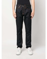 schwarze bedruckte Jeans von Evisu