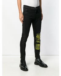 schwarze bedruckte Jeans von Marcelo Burlon County of Milan