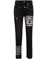 schwarze bedruckte Jeans von Mastermind Japan