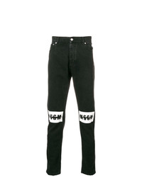schwarze bedruckte Jeans von MSGM