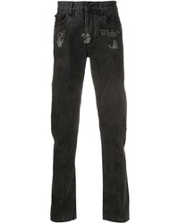 schwarze bedruckte Jeans von Off-White