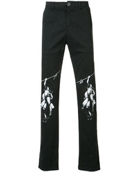 schwarze bedruckte Jeans von Off-White