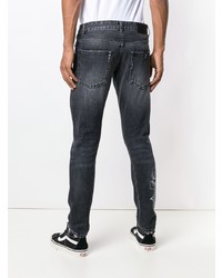 schwarze bedruckte Jeans von Marcelo Burlon County of Milan