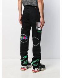 schwarze bedruckte Jeans von Off-White