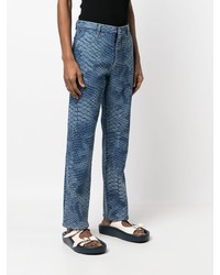 schwarze bedruckte Jeans von MM6 MAISON MARGIELA