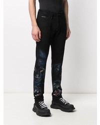 schwarze bedruckte Jeans von Philipp Plein