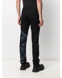 schwarze bedruckte Jeans von Philipp Plein