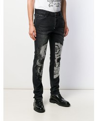 schwarze bedruckte Jeans von Philipp Plein