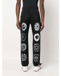 schwarze bedruckte Jeans von MSFTSrep