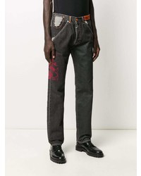 schwarze bedruckte Jeans von Heron Preston