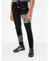 schwarze bedruckte Jeans von Mastermind Japan