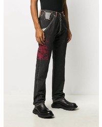 schwarze bedruckte Jeans von Heron Preston